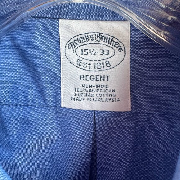 Brooks Brothers Long Sleeve Button Up Collared Cotton Shirt Men's Size 15.5 (M) - Picture 3 of 9